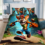 Multikas tekikate padjap&uuml;&uuml;r Voodipesu komplekt Crashs Bandicoots T&auml;iskasvanud Poiss T&uuml;druk Magamistoa kaunistus Lapsed &Uuml;hekohaline Kahekohaline Suur suurus 70x130cm 2pcs blue