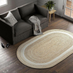 Džuut Ovaalne Vaip K&auml;sit&ouml;&ouml;na Valmistatud Looduslik Vaip Igal Pool Vaata Rustikaalne Dekoor Iga Ruumi Piirkonnale 60 cm x90 cm (2x3feet) beež