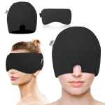 Migreeni jahutusmask, Migreeni leevenduskork, Peavalu jahutusmask, 360&deg; geeliga &uuml;mbritsetud jahutavad padjad migreenipeavalude, surve leevendamiseks