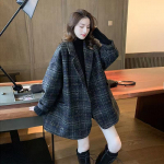 Talvine Korea mantlid Naiste vintage villased lahtised mantlid naiste kaherealine lahtik&auml;iv mantel XL