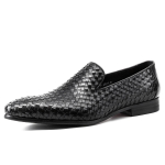 Luksuslikud s&otilde;idujalatsid Meeste kingad Ehtsad nahast kingad Loafer Veisenaha punutismustriga pandlaga Vabaaja kingad Zapatos Hombre 38 must