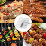 Grillkorv roostevabast terasest suured kokkupandavad grillkorvid kaasaskantav v&auml;listingimustes kasutatav telkimisgrilliriiul toiduvalmistamise tarvikute jaoks
