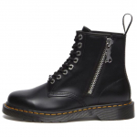 dr. Martens 1460 Zip Must Poleeritud Sile Nahk &Uuml;mar Nina Paelkinnitusega Keskmise S&auml;&auml;rega Saapad Unisex saapad 32003001 38