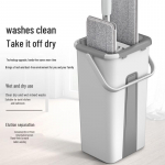 Laiska mehe k&auml;ed-vabad m&auml;rg-kuiv lame mopp integreeritud pesu- ja kraabitsabucketiga 3 Cloths (Without Mop)