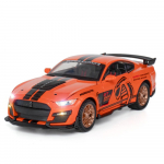 1/24 Ford Mustang Shelby GT500 Sulamist Sportauto Mudel Valatud Metallist M&auml;nguauto Mudel K&otilde;rge Simulatsioon Heli ja Valgusega Laste Kingitus oranž
