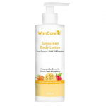 WishCare P&auml;ikesekaitse Kehalotion SPF50 PA+++ 200ml K&otilde;ikidele nahat&uuml;&uuml;pidele Laiaspektiline UV-kaitse porgandiseemne ja vaarika ekstraktiga