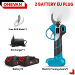 ONEVAN 30mm Harjadeta Elektriline Oksa- ja Puul&otilde;ikur Juhtmeta K&auml;&auml;rid Aia Elektrit&ouml;&ouml;riist Makita Aku Pinni jaoks 2Battery 1EU charger