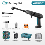 YOFIDRA 6 IN 1 K&otilde;rgsurve Autopesup&uuml;stol veepaagiga Kaasaskantav Puhastust&ouml;&ouml;riist Aiapihusti Makita 18V Aku Klemmidele 2 Battery Set B