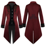 Keskaegne Vintage Fraki Jakk Meestele Renessanss Vampiir Gooti Viktoriaanlik Fraki Jakk Halloweeni Kost&uuml;&uuml;m XXL must