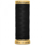 Fil &agrave; coudre - G&Uuml;TERMANN - 100m - 100% coton - Noir - n&deg;5201 must