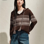 Annako Women's Fair Isle 100% Wool Hooded Sweater L