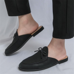 Disainer Uued Meeste Mustad Vibu Poole Sandaalid S&otilde;idujalatsid Vabaaja PU Nahast Mules Mokassiinid Hingavad Loaferid Zapatos Hombre 38