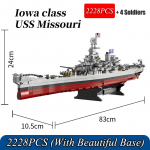 2228+ tk WW2 S&otilde;jalised Mudelklotsid S&otilde;jalaevad Lowa klass USS Missouri Lahingulaev Ehitusklotsid MOC Klassikaline M&auml;nguasi Lastele Poisi Kingitus