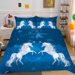 Unicorn King Queen tekikott Multifilm Animal Rainbow Universe voodipesukomplekt lastele teismelistele Kosmiline t&auml;histaevas pol&uuml;estrist tekikate 70x133cm 2pcs