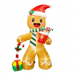 Valgustatud j&otilde;ulu t&auml;ispuhutav figuur Suur armas t&auml;ispuhutav lumemees pingviin piparkoogimees j&otilde;uluvana kaunistused sisseehitatud LED-valgustiga muruaia jaoks US Plug C