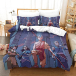 3D-prindiga anime-avatari The Last Airbender voodipesukomplekt &Uuml;he-, Twin-, Full-, Queen-, King-suuruses voodikomplekt T&auml;iskasvanu ja lapse magamistuppa Tekikoti komplektid 70x133cm 2pcs gray