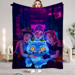 K pop deemonite tekid Kvaliteetne pehme soe jahimees jahinaine visketekk talveks laste diivanvoodi kohev voodikate Flannel 75x100cm pruun