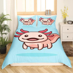 Armas Axolotli Voodipesukomplekt Poistele T&uuml;drukutele Kawaii Roomajad Loomade Tekikate Twin King Suurus Mereelustik Axolotli Tekikate 70x133cm beige