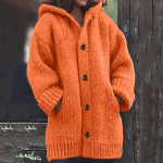 Naiste vabaaja soe avara n&ouml;&ouml;biga kapuuts, kudumine džemprid, pikad topid, pluus kampsun XXXXXL oranž