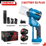 ONEVAN 2in1 Harjadeta Elektriline &Otilde;hupuhur 35000 RPM Turbo Puhurventilaator K&auml;eshoitav Lehtede ja Tolmu Puhumise T&ouml;&ouml;riist Makita 18V Aku Pin-ile 2 Large Battery Set