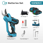 YOFIDRA 60mm AI Hammasrattad Kontroll Harjadeta Elektripuul&otilde;ikur Juhtmeta Puu Bonsai L&otilde;ikamine Elektrik&auml;&auml;rid Makita 21V Aku jaoks 2 Battery