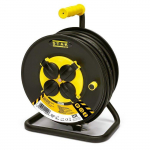 Enrouleur de c&acirc;ble &eacute;lectrique professionnel - STAK - 40m - 4 prises IP44 - Fiche Schuko - Poign&eacute;e ergonomique