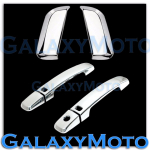 Chrome 4 Door Handle w/o PSG KH+Smart Keyhole Cover For 05-12 Nissan