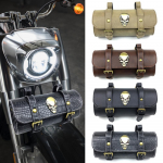 Vintage Skull Motorcycle Saddle Bags PU Leather otorbike Side Tool Tail Bag Luggage For Harley Universal Motorcycle Saddle A