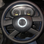 DIY Kohandatud Originaal Auto Roolikate Volkswagen VW Polo 2003-2006 Nahast Punutis Roolile Black -line