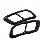 2Pcs/Sets Glossy Black Aluminum alloy Rear Dual Pipe Exhaust Outputs Mufflers Cover For BMW X5 G05 X7 must