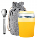 500 ml l&otilde;unapott kokkupandava lusikaga Kaasaskantav kerge lekkekindel toidupurk 316 roostevabast terasest kollane