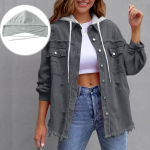 Naiste Vabaaja Lahtine Rebitud Patchwork Denim Jakk Keskmise Pikkusega Mantel S