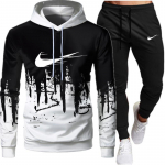 Moodsad meeste naiste komplektid dressi&uuml;likond s&uuml;gistalv uued meeste kapuutsid + dressip&uuml;ksid kaheosaline &uuml;likond kapuutsiga vabaaja komplektid meeste riided L valge