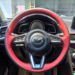 Hand-Stitched black red Leather Sports style Car Steering Wheel Cover For Mazda 6 Atenza 2017 Mazda 3 Axela 2017- 1