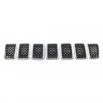 7PCS ABS Mesh Front Grill ert Grille Cover Trim 6AZ88DX8AB for Jeep Cherokee Electroplating Frame