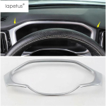 Dashboard trument Panel Screen Frame Cover Trim Fit For Volvo XC60 2018 - 2024 ABS Matte / Carbon Fiber Accessories Interior Matte Style black