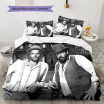 Terence Hill Bud Spencer Muster Voodipesu Tekikomplekt Tekikate Padjap&uuml;&uuml;r Kodu Kaunistus Kingitus (1 * tekikott + 2 * padjap&uuml;&uuml;ri, ilma s&uuml;damikuta) 135x200cm gray