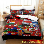 Countryball Polandballs Voodipesukomplekt Tr&uuml;kitud Voodikomplekt Padjap&uuml;&uuml;ri ja Tekikotiga Pehme &Uuml;he-, Kahe-, Kuninganna- ja Superkuninga suurusega EU Single(135*200cm)3pcs