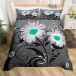 K&auml;bliku lillega tekikate Full Queen 2/3 tk Botaaniline lilleline voodipesukomplekt Pastoraalne stiil Tekikate lastele t&uuml;drukutele naiste toale EU Single(135*200cm)3pcs