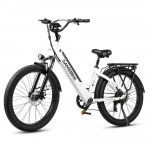 SAMEBIKE RS-01 PLUS Elektrijalgratas t&auml;iskasvanutele 750W mootor 48V 14AH aku 26-tollised laiad rehvid maastikuelektrijalgratas valge