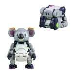 BEASTBOX 52TOYS BB-67 Muunduv M&auml;nguasi, Kuubikust Koalaks, V&auml;ga Liigendatud Tegevuskuju, Muundub Mehhiloomaks, Loomaks v&otilde;i Robotiks, gray