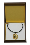 Caucasian Shepherd Dog, Caucasian Ovcharka - Dog necklace in gift box, gold-plated pendant for dog fan, striking jewellery by Art-Dog brown