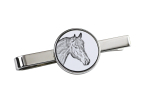 Bay Horse - tie clip with a horse, personalized tie clip, a unique gift for a man from the Art-Dog brand white