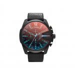 Diesel Mega Chief Kell Kvartsliikumine Nahkrihm Must Tihvtikell Kalendriga Meeste kellad DZ4323 Regular Watch Box,Black Dial