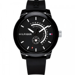 Tommy Hilfiger Ajalooline Kollektsioon Must Must Silikoon/Kumm Meeste Kvartsikell 1791483 must