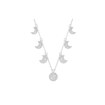 Swarovski Sublima &Ouml;&ouml;taeva Kuu Ripats Roodiumiga Pinnatud Kristall Kaelakee Naiste kaelakee H&otilde;be 5666178 F,Silver