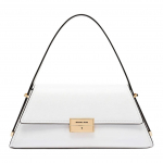 Michael Kors MK Ludlow Kuldne Riistvara Kl&otilde;pskinnitusega Nahast Koti-&Otilde;lakott Keskmine Naiste kotid Valge 30F4GLNL2L-085 Basic Set (Bag+Dust Bag)