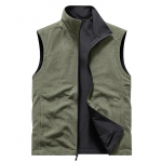 Kahepoolne flanellvest meestele v&auml;lisspordiks Soe vest Camisole T&ouml;&ouml;riided Mitmetaskuline vest Jakk L