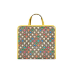 Gucci Laste GG Supreme Mitmev&auml;rvilise S&uuml;dameprindiga Tassikott, Beež L&otilde;uend Kollase Nahast &Auml;&auml;risega, Laste Igap&auml;evane Kooli Reisi K&auml;ekott 605614-HYTEN-8939 Basic Set (Bag+Dust Bag)