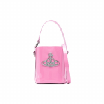 VIVIENNE WESTWOOD Saturni logo Reguleeritav Eemaldatav &otilde;larihm T&otilde;mblukuga Sulgemine Nahast Koppkott Naiste Kotid Roosa 4302002MUL001OG406 Basic Set (Bag+Dust Bag)